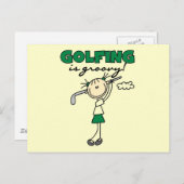 Golfen ist Groovy Tshirts und Geschenke Postkarte (Vorne/Hinten)
