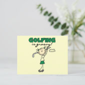 Golfen ist Groovy Tshirts und Geschenke Postkarte (Stehend Vorderseite)