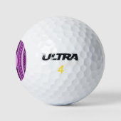 Golfen Lila Streifen Personalisiert Mit Monogramm Golfball (Logo)
