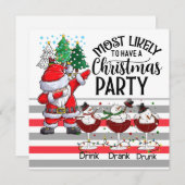 Golfen mit Weihnachts-Party-Golfer des Weihnachtsm Einladung (Vorne/Hinten)