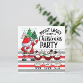 Golfen mit Weihnachts-Party-Golfer des Weihnachtsm Einladung (Stehend Vorderseite)