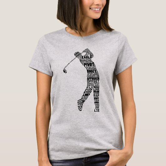 Golfen Word Art, Golf T-Shirt (Vorderseite)