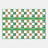 Golfen zu Weihnachten - Minimalistisches Golfmuste Geschenkpapier Set (Vorderseite 3)