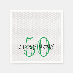 Golfen zum Geburtstag 50 A LOLE IN ONE Fun Golf Ba Serviette