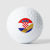 Golfend Croatia & Monogram, kroatische Flagge /gol Golfball (Vorderseite)
