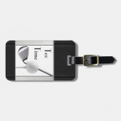 Golfend T-Shirt Time Black Leather Image für Männe Gepäckanhänger (Vorderseite horizontal)