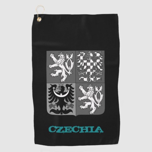 Golfend Tschechische Republik & Tschechisches Wapp Golfhandtuch (Vorderseite)