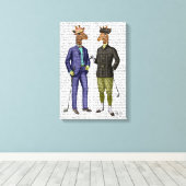 Golfende Giraffen Leinwanddruck (Insitu (Holzboden))