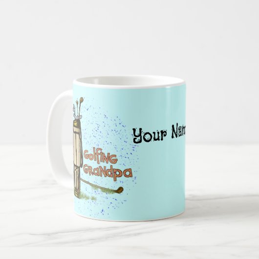 Golfende Opa-Tasse Kaffeetasse (Vorderseite Links)