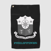 Golfende Philippinen, philippinisches Wappen /Flag Golfhandtuch (Vorderseite)