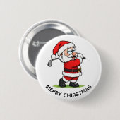 GOLFENDER WEIHNACHTSMANN FROHE WEIHNACHTEN BUTTON (Vorne & Hinten)