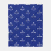 Golfer 1-initiale Monogram Royal Blue Allover Fleecedecke (Vorderseite)