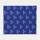 Golfer 1-initiale Monogram Royal Blue Allover Fleecedecke (Vorderseite (Horizontal))