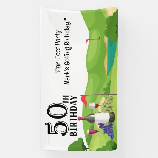 Golfer 50. Geburtstagsparty Banner (Vertikal)