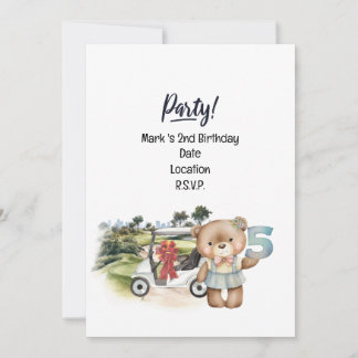 Golfer 5th Birthday Girl Rett Date Einladung