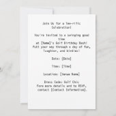 Golfer 60. Geburtstag für Cat Lover Einladung (Rückseite)