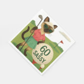 Golfer 60. Geburtstag für Cat Lover Serviette (Ecke)