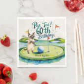 Golfer 60. Geburtstag für siamesische Katzen Liebh Serviette (Beispiel)