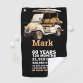 Golfer 60. Geburtstag mit Golfwagen Golfhandtuch (Insitu)