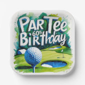 Golfer 60. Geburtstag Pappteller (Vorderseite)