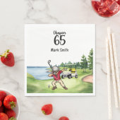 Golfer 65. Geburtstag Schlucken mit Golfwagen Serviette (Beispiel)