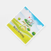 Golfer 75. Geburtstag auf Golfplatz Serviette (Ecke)