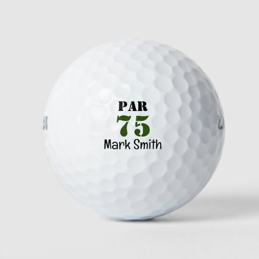 Golfer 75. Geburtstag Golfball (Vorderseite)