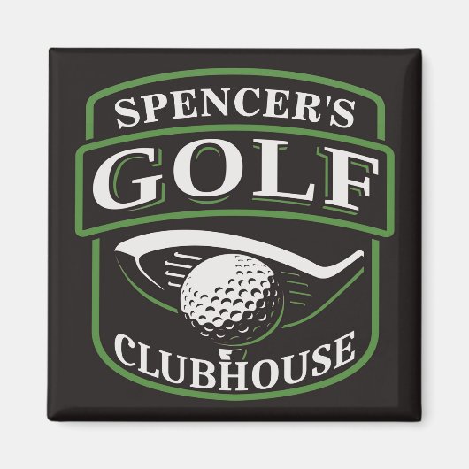 Golfer ADD NAME Pro Golf Player Club Clubhaus Magnet (Vorne)
