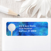 Golfer-Adresse-Label Golf-Ball blau und weiß (Insitu)