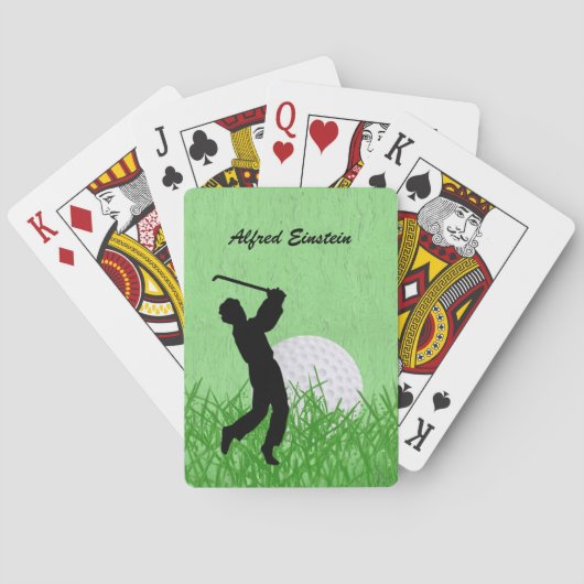 Golfer and Ball surrounded by grass Personalize Spielkarten (Rückseite)