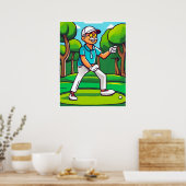Golfer and Found Ball - Golfer Art Print Poster (Küche)
