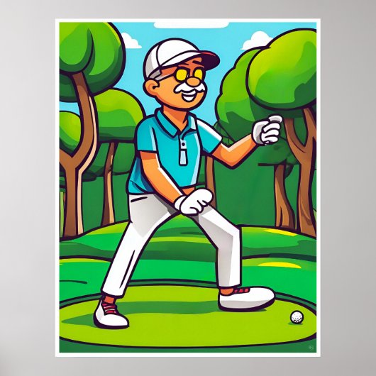 Golfer and Found Ball - Golfer Art Print Poster (Vorne)
