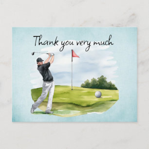 Golfer auf dem Golfplatz Postkarte