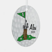 Golfer 🏌️ ‍ ♀️ auf dem Grünen | Golf Ornament Aus Metall (Vorderseite Rechts)