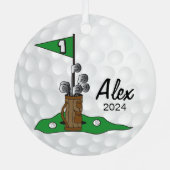Golfer 🏌️ ‍ ♀️ auf dem Grünen | Golf Ornament Aus Metall (Rückseite)