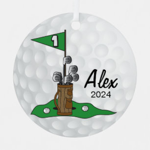 Golfer 🏌️ ‍ ♀️ auf dem Grünen   Golf Ornament Aus Metall
