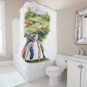 Golfer auf Golfplatz Duschvorhang (Beispiel)