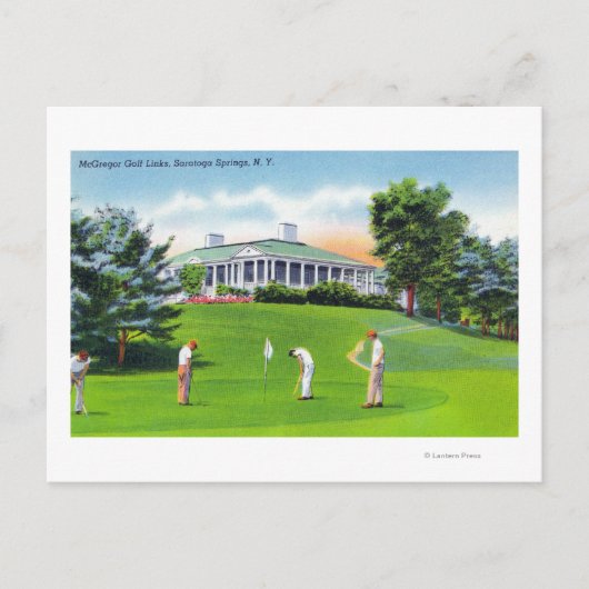 Golfer auf McGregor Golf Links Szene Postkarte (Vorderseite)