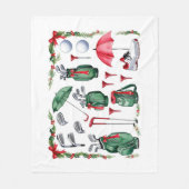 Golfer-Ausstattung Weihnachtsdekoration Fleecedecke (Vorderseite)