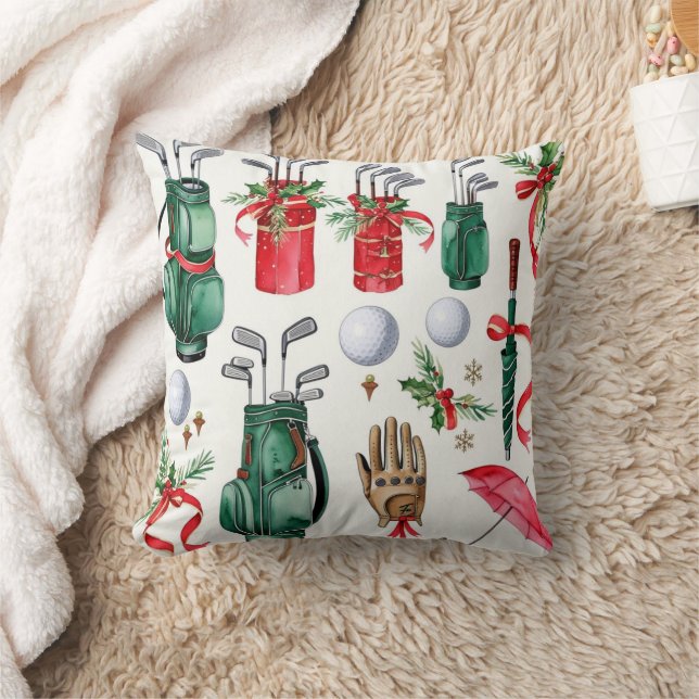 Golfer-Ausstattung Weihnachtsdekoration Kissen (Decke)