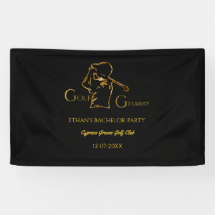Golfer Bachelor Party Golf Urlaub Luxus Gold Banner
