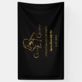Golfer Bachelor Party Golf Urlaub Luxus Gold Banner (Vertikal)