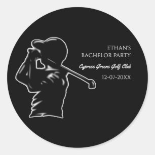 Golfer Bachelor Party Golftrip Classic Stilvoll Runder Aufkleber