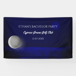 Golfer Bachelor Party Navy Blue Golf Ball Golfspie Banner