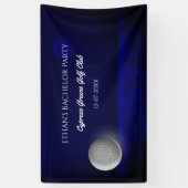 Golfer Bachelor Party Navy Blue Golf Ball Golfspie Banner (Vertikal)