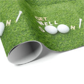 Golfer bald Golf-Bälle und Tee auf grün Geschenkpapier (Rolleneckpunkt)