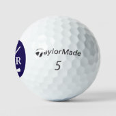 Golfer Ball Blue and White Logo Age and Initials (Logo)