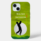 Golfer, Ball, Grün, Silhouette Case-Mate iPhone Hülle (Rückseite)