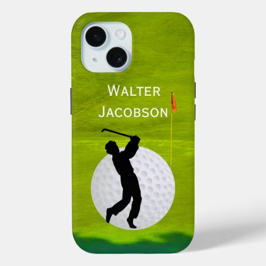 Golfer, Ball, Grün, Silhouette Case-Mate iPhone Hülle (Rückseite)