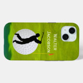 Golfer, Ball, Grün, Silhouette Case-Mate iPhone Hülle (Rückseite (Horizontal))